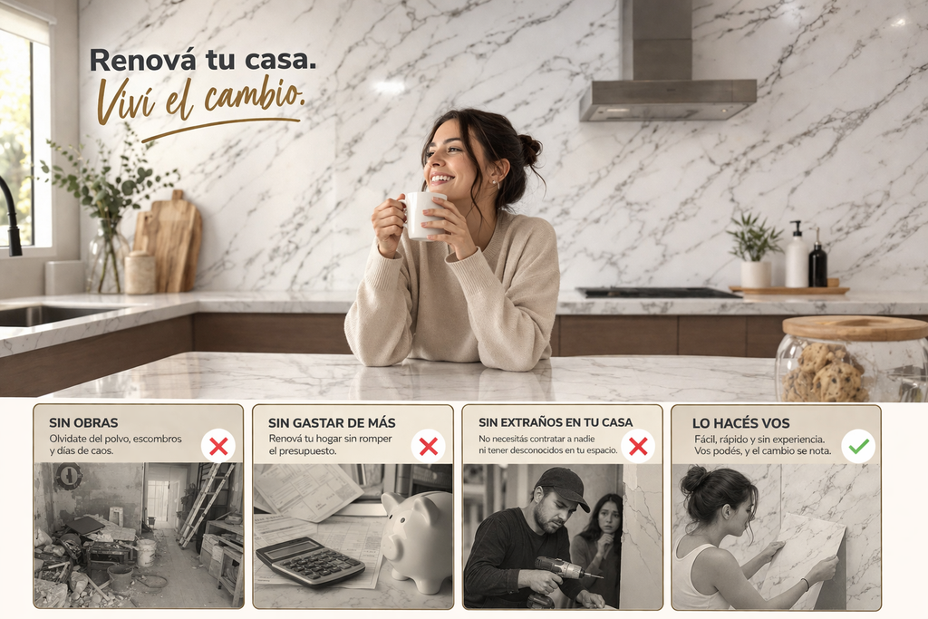 Transformá tu cocina o tu baño en 1 día sin obra - PLACAS PVC AUTOADHESIVAS