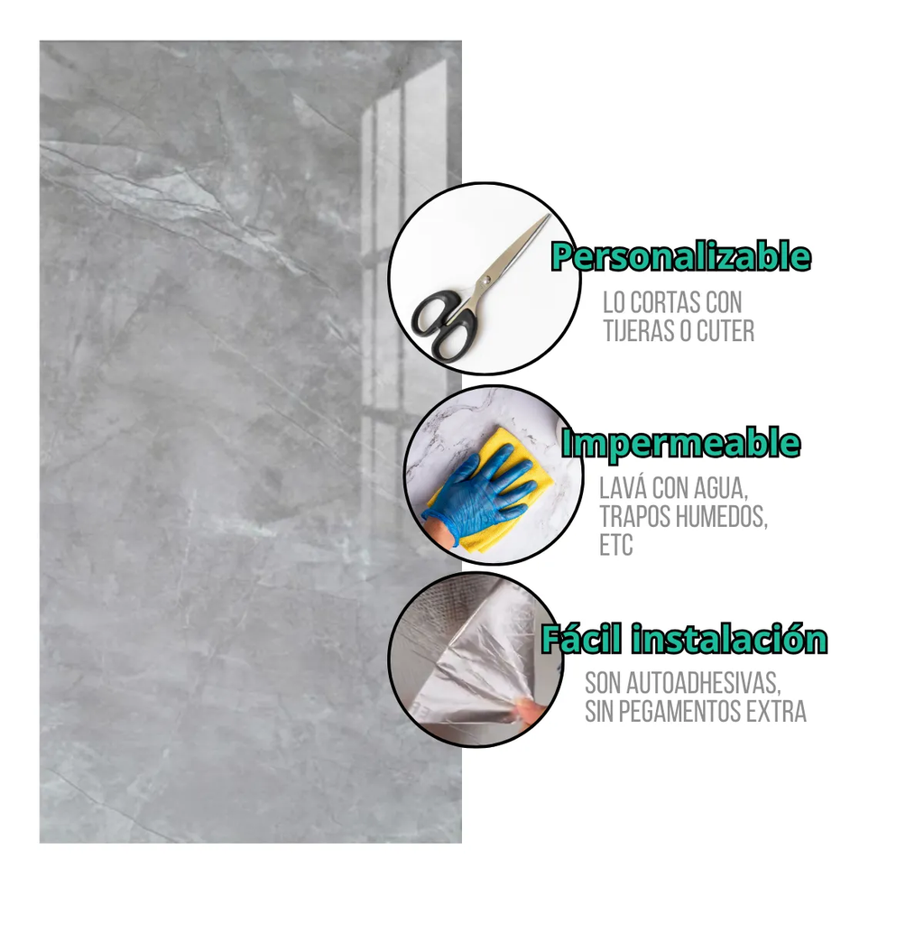 Transformá tu cocina o tu baño en 1 día sin obra - PLACAS PVC AUTOADHESIVAS